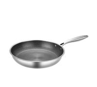 MKLHAVB 26/28/30cm Frying Pan Non-Coated Stainless Steel NonStick Pan Multi-Functional Thickened Honeycomb Pot(Diameter 30cm)