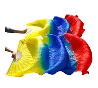 MKLHAVB Accessories Belly Dancing Silk Fans Stage Performance Silk Belly Dance Fans Gradient Colour Dance(Color 24,XL-230x90cm)