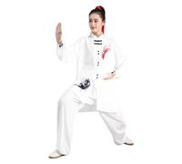 MKLHAVB Pearl Cotton KungFu Uniform Traditional Flower Print WuShu Taichi Men KungFu Uniform Suit TaiChi Exercise Clothes(XL(175cm))