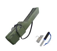 MKLHAVB Portable 25×130cm Fishing Bag with Grinding File | Folding 2 Layers Rod Reel Pole Gear Tackle Tool Carry Storage