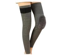 MKLHAVB Winter Warm Knee Pads Winter Thermal Knee Sleeve Non-Slip Elastic Knee Brace Support Protector Knee Warmer Pads Legging Stockings Wraps Women Men Thicken Winter Warm Thermal(Gray L)