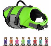 Mklhgty Dog Life Jacket, Adjustable Reflective Dog Life Jacket with Handle