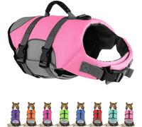 Mklhgty Reflective Dog Life Jacket Adjustable Life Jacket with Rescue Handle for Small Medium Large Dogs