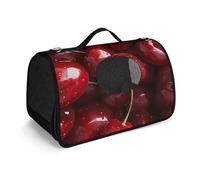 MKLYR Pet Carrier, A Bunch of Cherries Printed Pet Function Handbag, Breathable Mesh Soft Cushion, Pet Travel Portable Bag Carrier for Cat and Small Dog Home, 45X26X23.5cm