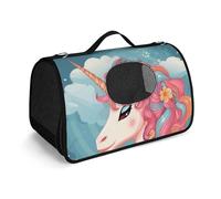 MKLYR Pet Carrier, Magic Horse in The Clouds Printed Pet Function Handbag, Breathable Mesh Soft Cushion, Pet Travel Portable Bag Carrier for Cat and Small Dog Home, 45X26X23.5cm