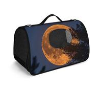 MKLYR Pet Carrier, Moon Behind Tree Printed Pet Function Handbag, Breathable Mesh Soft Cushion, Pet Travel Portable Bag Carrier for Cat and Small Dog Home, 45X26X23.5cm