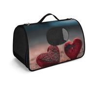 MKLYR Pet Carrier, Two Shaped Hearts Printed Pet Function Handbag, Breathable Mesh Soft Cushion, Pet Travel Portable Bag Carrier for Cat and Small Dog Home, 45X26X23.5cm, style-7