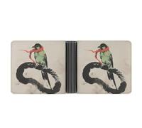 MKLYR Wallet, A Black Bird Printed Leather Money Clip Mens Wallet,Extra Capacity Slim Bifold Wallet,Security Wallet,Thin & Stylish, Gift For Men, A Black Bird, One Size
