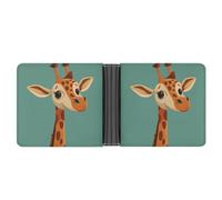 MKLYR Wallet, A Cartoon Giraffe Printed Leather Money Clip Mens Wallet,Extra Capacity Slim Bifold Wallet,Security Wallet,Thin & Stylish, Gift For Men, A Cartoon Giraffe, One Size