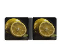 MKLYR Wallet, A Lemon Printed Leather Money Clip Mens Wallet,Extra Capacity Slim Bifold Wallet,Security Wallet,Thin & Stylish, Gift For Men, A Lemon, One Size