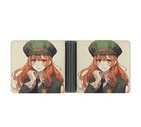 MKLYR Wallet, Beautiful Cartoon Girl Printed Leather Money Clip Mens Wallet,Extra Capacity Slim Bifold Wallet,Security Wallet,Thin & Stylish, Gift For Men, Beautiful Cartoon Girl, One Size, 简约