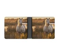 MKLYR Wallet, Real Horse Photos Printed Leather Money Clip Mens Wallet,Extra Capacity Slim Bifold Wallet,Security Wallet,Thin & Stylish, Gift For Men, Real Horse Photos, One Size, 现代
