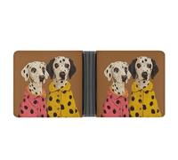 MKLYR Wallet, Two Dogs Wearing Clothes Printed Leather Money Clip Mens Wallet,Extra Capacity Slim Bifold Wallet,Security Wallet,Thin & Stylish, Gift For Men, Two Dogs Wearing Clothes, One Size