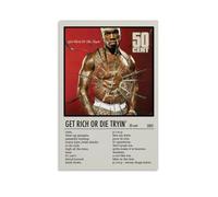 MKLYUA 50 Cent Get Rich Or Die Tryin’Poster Canvas Classic Decoration Waterproof Fading Mural Art Universal Decoration Painting Give Friend Teacher Gift12x18inch(30x45cm) Unframe-style