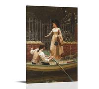 MKLYUA Edmund Leighton The ElopementPoster Canvas Classic Decoration Waterproof Fading Mural Art Universal Decoration Painting Give Friend Teacher Gift24x36inch(60x90cm) Frame-style