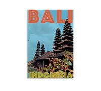 MKLYUA Indonesia Bali Vintage PosterPoster Canvas Classic Decoration Waterproof Fading Mural Art Universal Decoration Painting Give Friend Teacher Gift20x30inch(50x75cm) Unframe-style