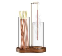 MKLZ 2 in 1 Incense Holder for Sticks with Glass Ash Catcher, Anti-Ash Flying Upside Down Insence Stick Burner, Modern Vertical Inscents-Sticks Holder for Yoga Spa Meditation Home Decor