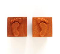 MKM Pottery Tools Stamps 4 Clay Medium Square Decorative Stamp for Clay (SSM-147 Left and Right Footprint)