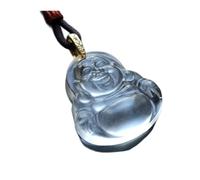 MKMKM Pendant, 1pcs Maitreya Buddha Glass Necklace, Smile Buddha Statue Pendant with Handmade Rope, One Size, Agate