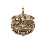 MKMKM Pendant,Brass Tiger Head Red Eyes Exorcism Bell Pendant Sculptures Keychains, Vintage Lucky Car Key Chain Hangings, DIY Gifts, 1PCS