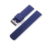 MKMKM Watch Strap，Watch bands,12mm 14mm 16mm 18mm 20mm 22mm 24mm Silicone Strap Quick Release Bracelets Belts Band Silicone Rubber Straps Watch Accessories(Dark blue-silver,14mm)
