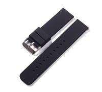 MKMKM Watch Strap，Watch bands,12mm 14mm 16mm 18mm 20mm 22mm 24mm Silicone Strap Quick Release Bracelets Belts Band Silicone Rubber Straps Watch Accessories(Black-silver,16mm)