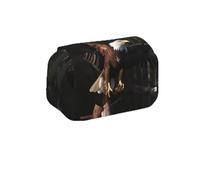 MKNAZ 3D Bald Eagle Prints Flip Pencil Case - Double-Layer Large Capacity Pen Organizer with Dual Zippers - for Students, Artists & Travelers