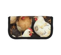 MKNAZ A Brood of Chickens Printed Canvas Pencil Case Large Capacity Pen Pouch Stationery Organiser, Makeup Cosmetic Bag for School Office Travel, Student Gifts