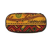 MKNAZ Abstract African National Pattern Printed Pencil Case & Makeup Pouch Oxford Fabric Stationery Pouch Unisex Pencil Box for School/Office/Travel