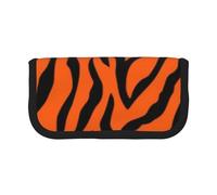 MKNAZ Abstract Tiger Stripes Printed Canvas Pencil Case Large Capacity Pen Pouch Stationery Organiser, Makeup Cosmetic Bag for School Office Travel, Student Gifts