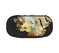 MKNAZ Abstract World Globe Printed Pencil Case & Makeup Pouch Oxford Fabric Stationery Pouch Unisex Pencil Box for School/Office/Travel