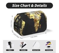 MKNAZ Abstract World Globe Prints Flip Pencil Case - Double-Layer Large Capacity Pen Organizer with Dual Zippers - for Students, Artists & Travelers
