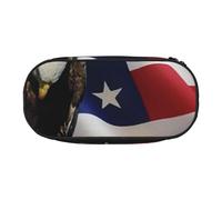 MKNAZ American Flag Eagle Independence Day Printed Pencil Case & Makeup Pouch Oxford Fabric Stationery Pouch Unisex Pencil Box for School/Office/Travel