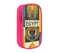 MKNAZ Ancient Egypt Tribe Series Printed Pencil Case Pen Bag Double-Layer Pen Pouch Organizer for Student Artists School Office College, Pink