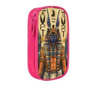 MKNAZ Ancient Egypt Tribe Series Printed Pencil Case Pen Bag Double-Layer Pen Pouch Organizer for Student Artists School Office College, Pink