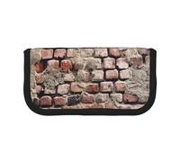 MKNAZ Ancient Worn Brick Wall Printed Canvas Pencil Case Large Capacity Pen Pouch Stationery Organiser, Makeup Cosmetic Bag for School Office Travel, Student Gifts