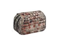MKNAZ Ancient Worn Brick Wall Prints Flip Pencil Case - Double-Layer Large Capacity Pen Organizer with Dual Zippers - for Students, Artists & Travelers