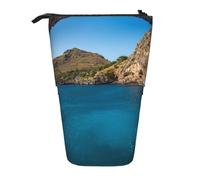 MKNAZ Arch in Mallorca Spain Printed Telescopic Pencil Case Stand Up Pen Bag, Cute Pencil Organizer Portable Pencil Bag Suitable for School Office