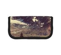 MKNAZ Arctic Landscape Alaska Mountains Scenery Printed Canvas Pencil Case Large Capacity Pen Pouch Stationery Organiser, Makeup Cosmetic Bag for School Office Travel, Student Gifts