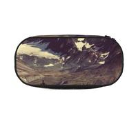 MKNAZ Arctic Landscape Alaska Mountains Scenery Printed Pencil Case & Makeup Pouch Oxford Fabric Stationery Pouch Unisex Pencil Box for School/Office/Travel