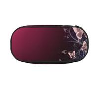 MKNAZ Beautiful Butterflies Printed Pencil Case & Makeup Pouch Oxford Fabric Stationery Pouch Unisex Pencil Box for School/Office/Travel