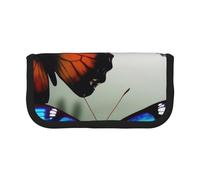 MKNAZ Beautiful Butterfly Printed Canvas Pencil Case Large Capacity Pen Pouch Stationery Organiser, Makeup Cosmetic Bag for School Office Travel, Student Gifts