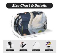 MKNAZ Beautiful White Swans on The Lake Prints Flip Pencil Case - Double-Layer Large Capacity Pen Organizer with Dual Zippers - for Students, Artists & Travelers