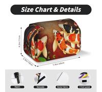 MKNAZ Beauty Fish Prints Flip Pencil Case - Double-Layer Large Capacity Pen Organizer with Dual Zippers - for Students, Artists & Travelers