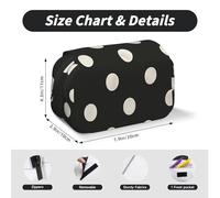 MKNAZ Black and White Polka Dot Prints Flip Pencil Case - Double-Layer Large Capacity Pen Organizer with Dual Zippers - for Students, Artists & Travelers