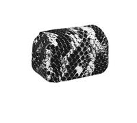 MKNAZ Black and White Snake Skin Prints Flip Pencil Case - Double-Layer Large Capacity Pen Organizer with Dual Zippers - for Students, Artists & Travelers