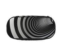 MKNAZ Black and White Stripe Printed Pencil Case & Makeup Pouch Oxford Fabric Stationery Pouch Unisex Pencil Box for School/Office/Travel