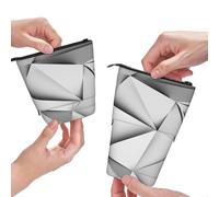 MKNAZ Black White Stripe Printed Telescopic Pencil Case Stand Up Pen Bag, Cute Pencil Organizer Portable Pencil Bag Suitable for School Office