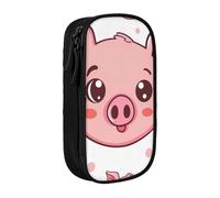 MKNAZ Cartoon Animals Printed Pencil Case Pen Bag Double-Layer Pen Pouch Organizer for Student Artists School Office College, Black