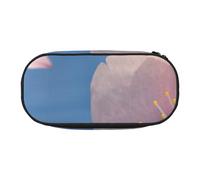 MKNAZ Cherry Blossoms Printed Pencil Case & Makeup Pouch Oxford Fabric Stationery Pouch Unisex Pencil Box for School/Office/Travel